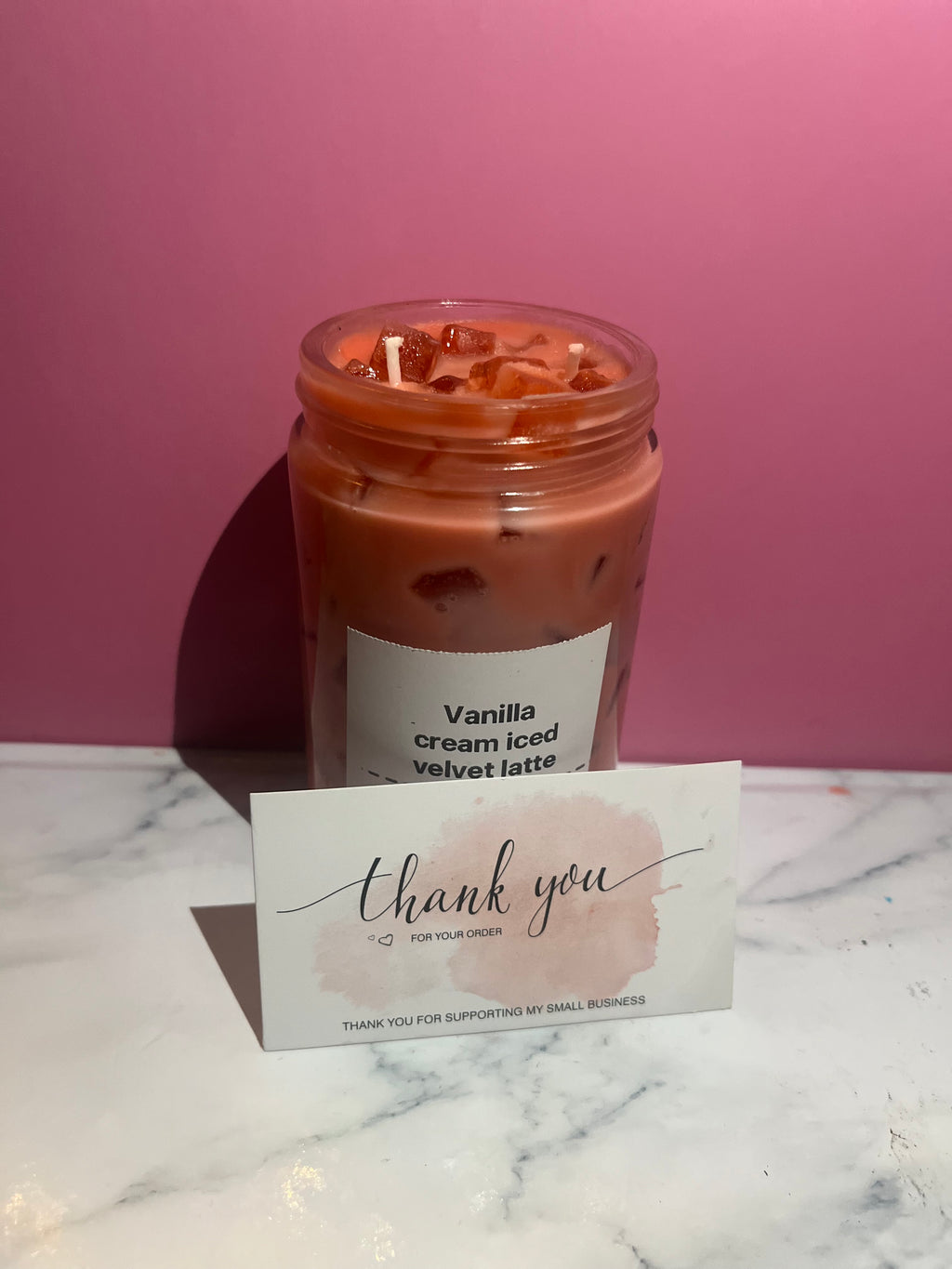 9oz Vanilla Cream Iced Velvet Latte Candle