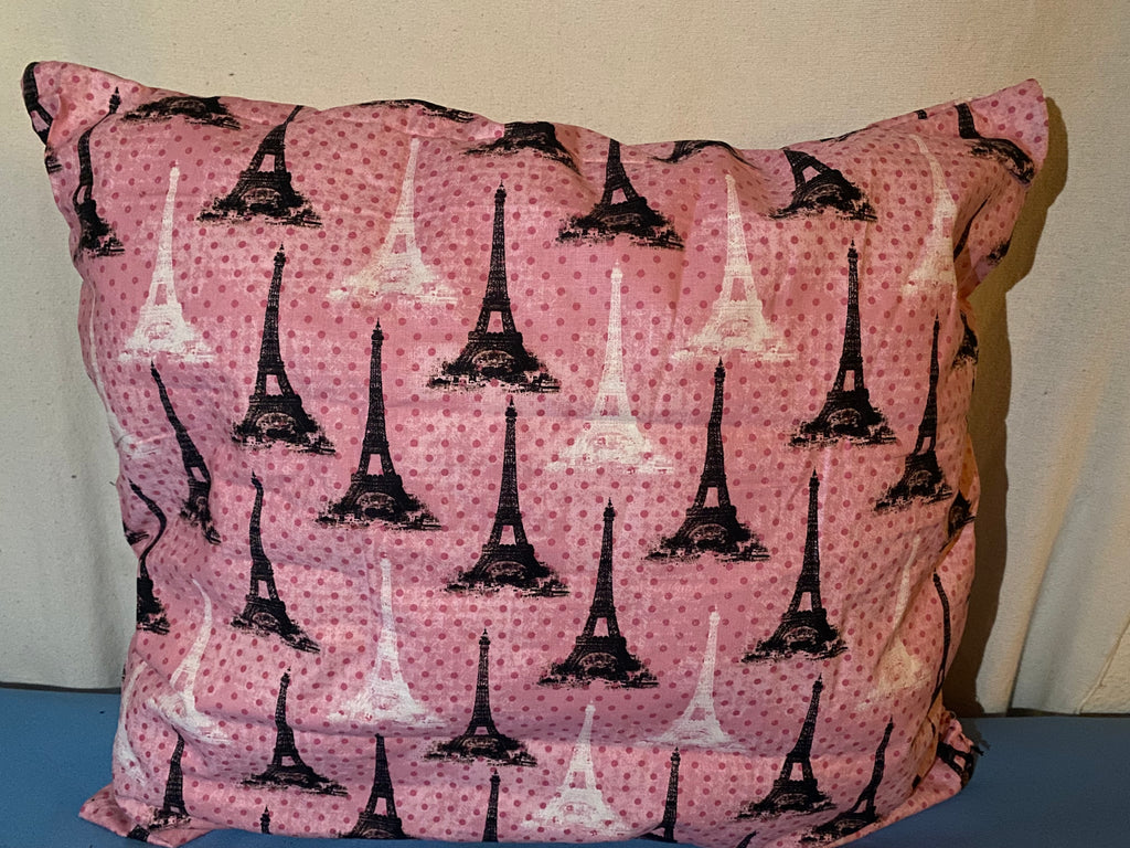 Kids Single Fabric Pink & Black Eiffel Tower Pillow