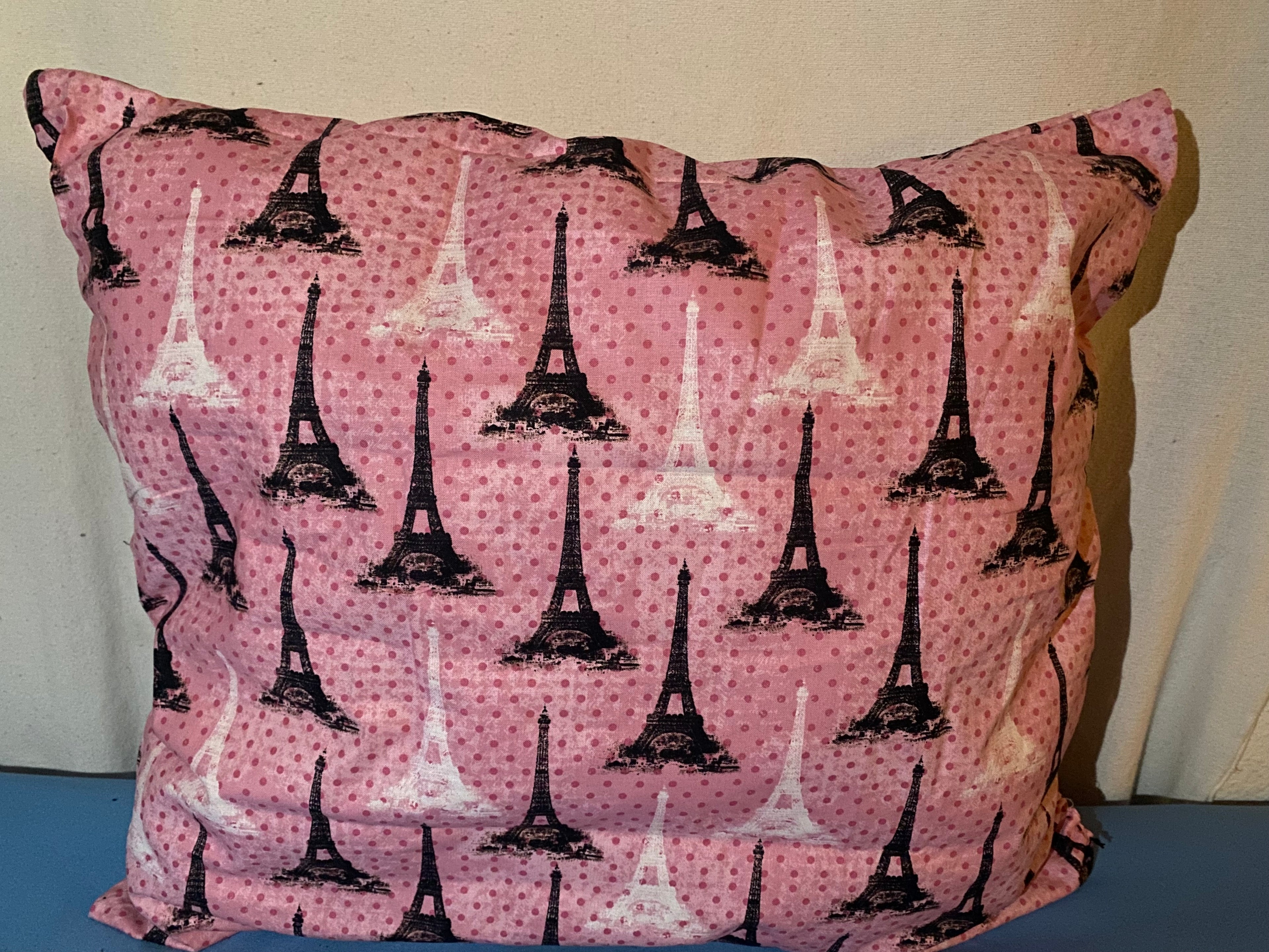 Kids Single Fabric Pink & Black Eiffel Tower Pillow